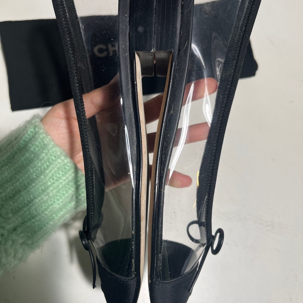 Chanel Black and Transparent Women's Flats - Picture 5 of 9